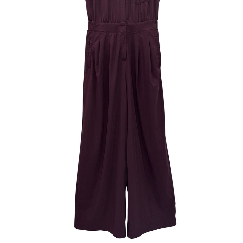 Athleta Brooklyn Heights Wide Leg Jumpsuit Size 6 Burgundy Work Travel - Picture 7 of 12